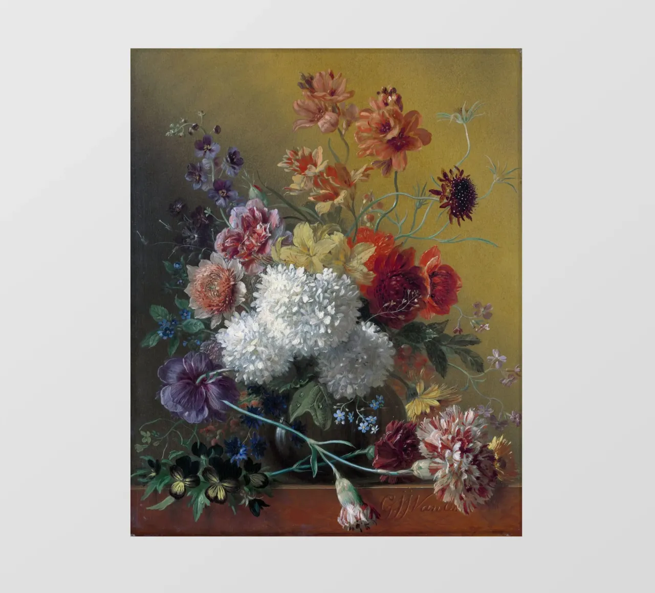 George Jacobus Johannes van Os - Natura morta con fiori pellicola backlit da William Store