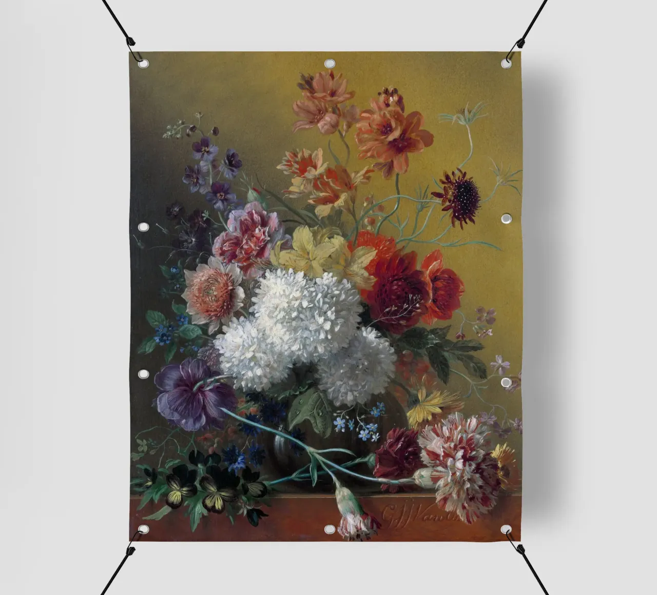George Jacobus Johannes van Os - Natura morta con fiori telo in pvc da William Store