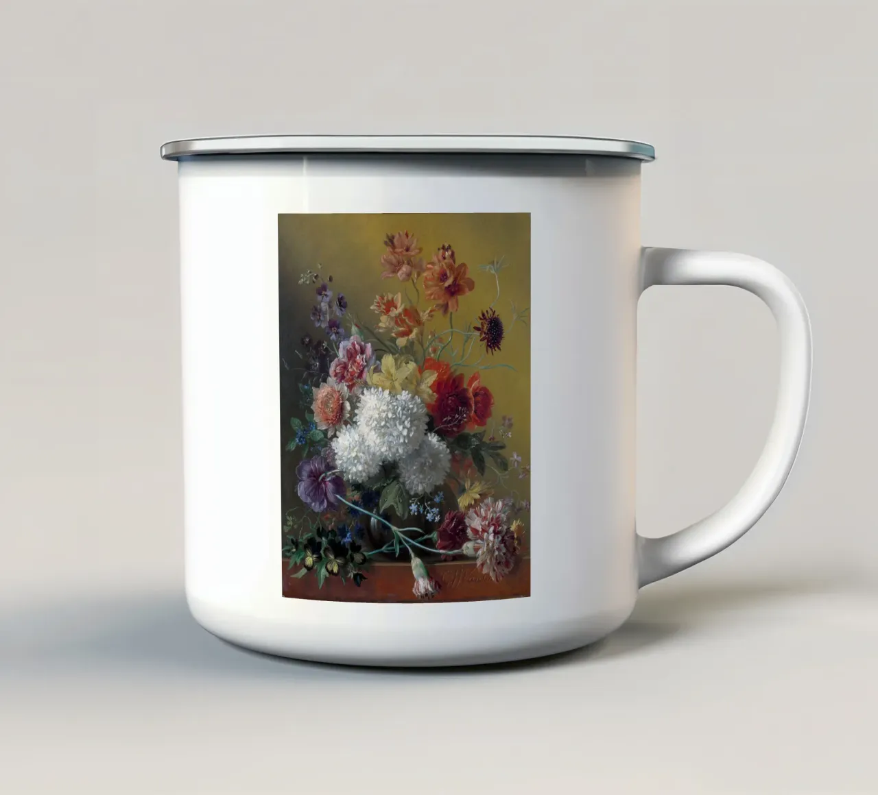 George Jacobus Johannes van Os - Natura morta con fiori tazza in smalto da William Store