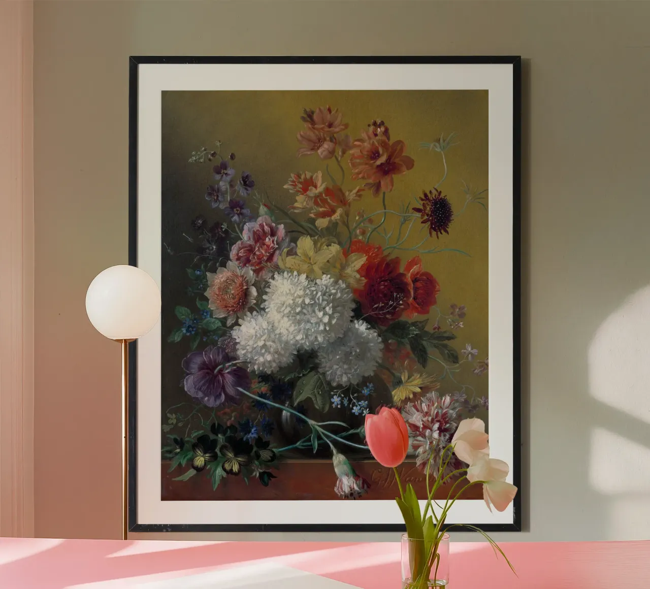 George Jacobus Johannes van Os - Natura morta con fiori poster da William Store