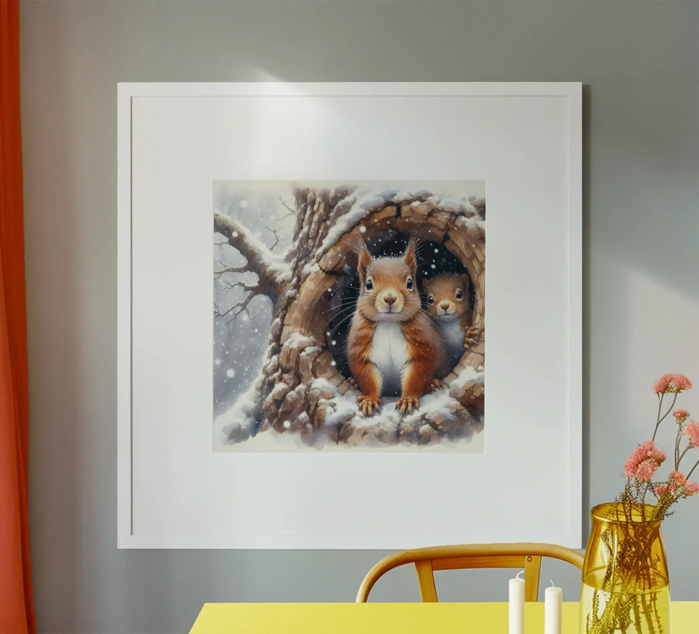 Christmas Squirrel poster by ARTOMATIC