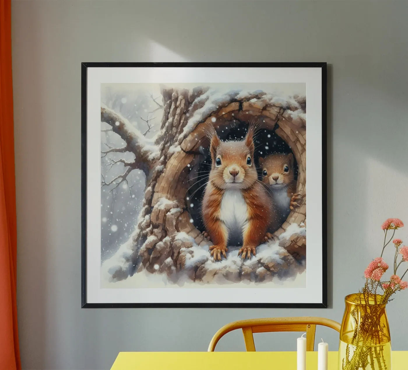 Christmas Squirrel poster by ARTOMATIC