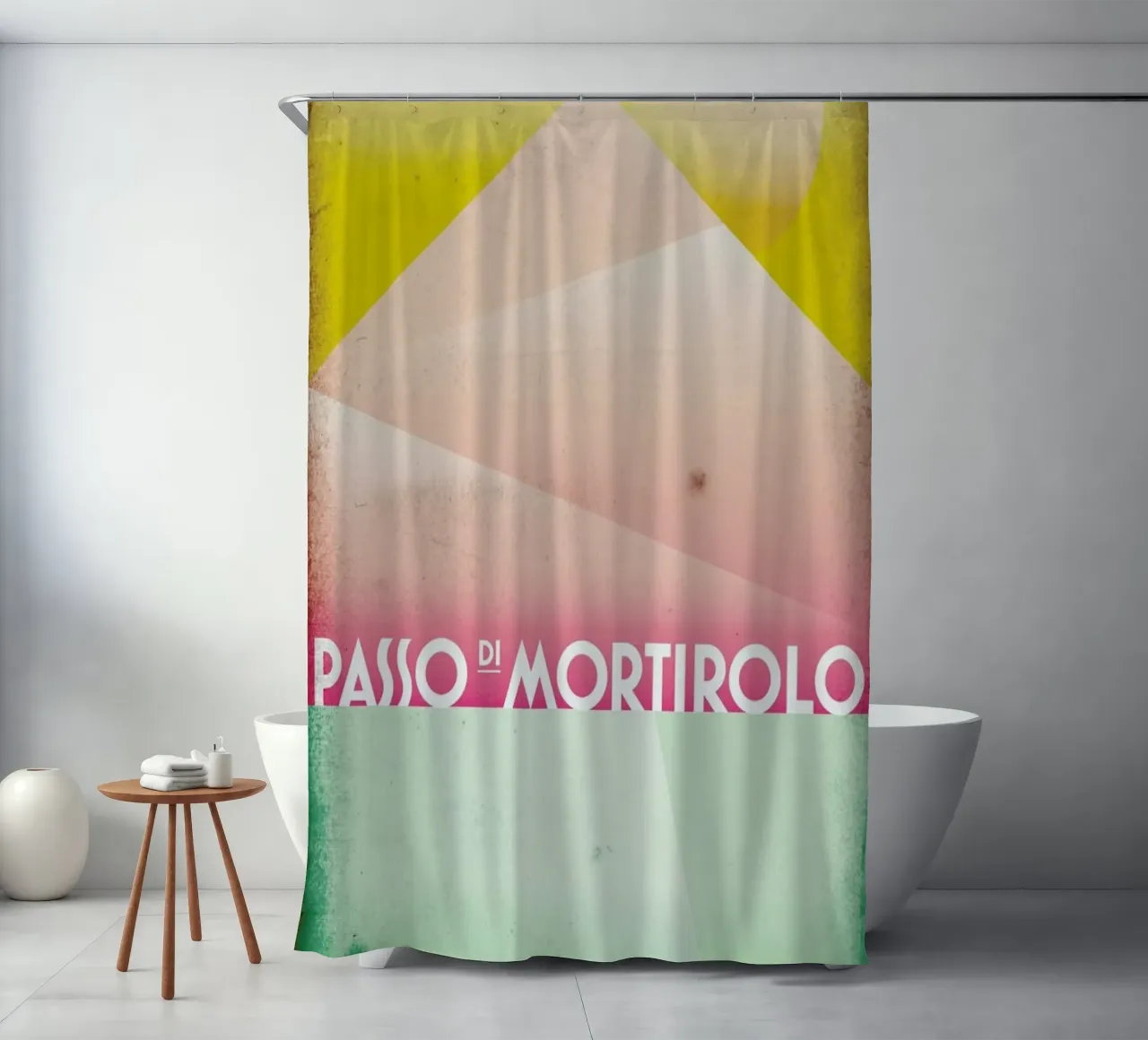 Passo di Mortirolo shower curtain by Benjamin Andresen
