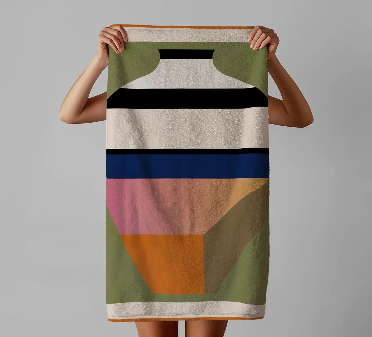 Geometric Abstract Vase 3 towel by Gaite