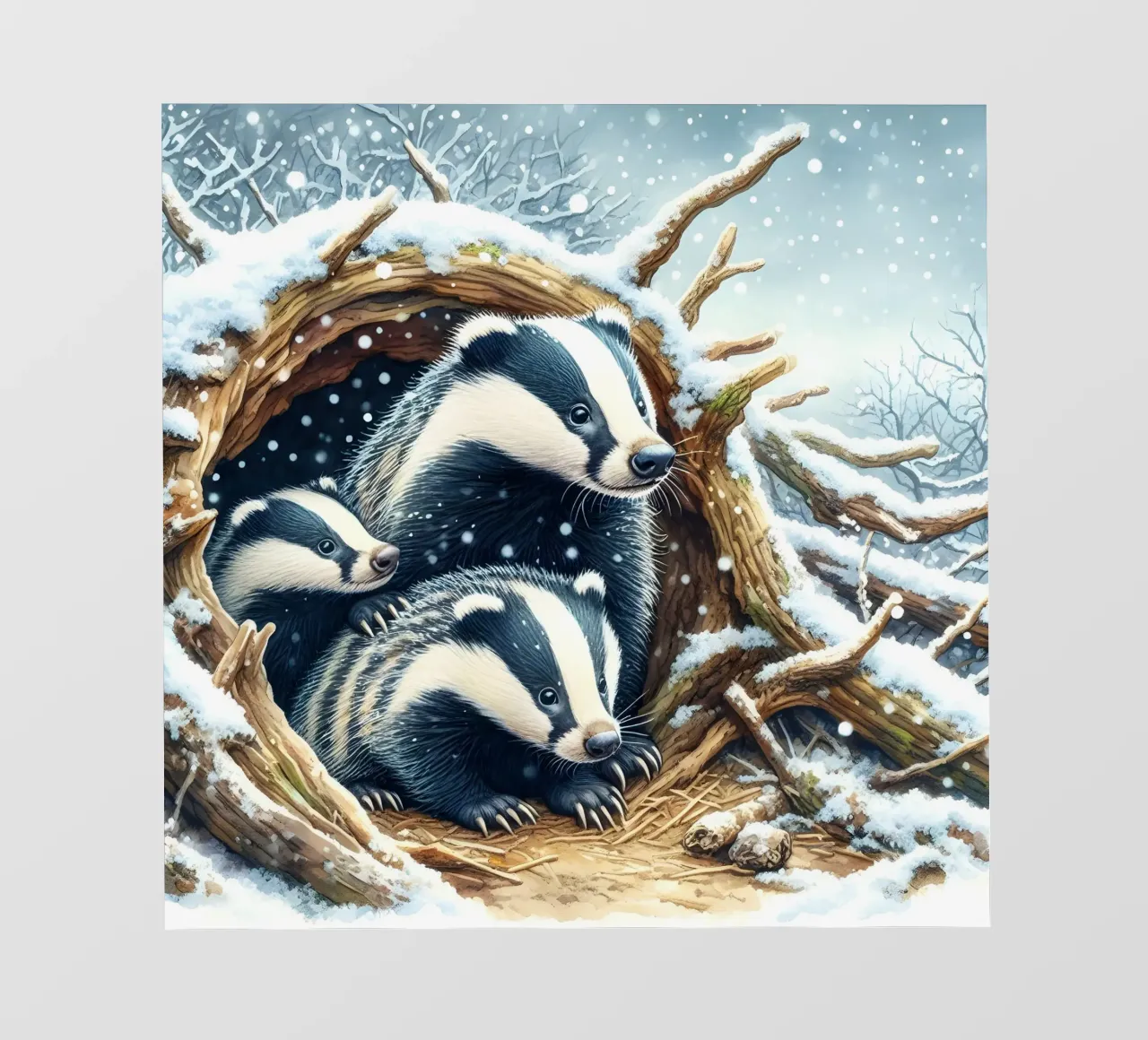 Christmas Badgers fotobehang van ARTOMATIC