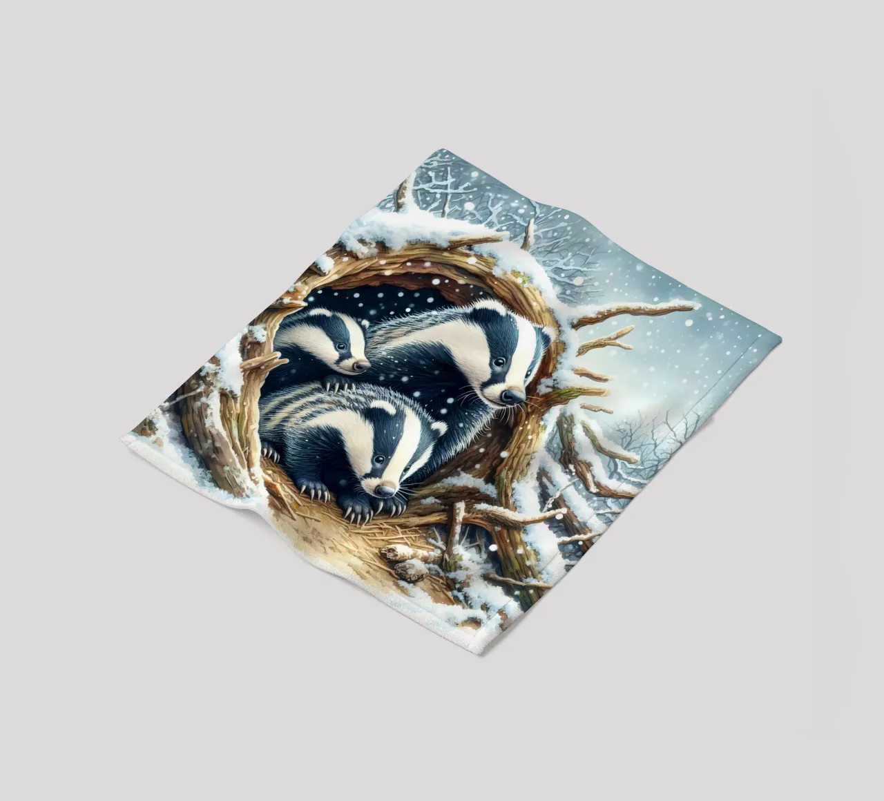 Kerstdassen fleecedeken van ARTOMATIC