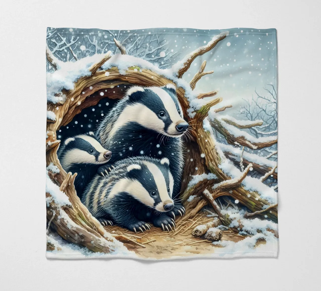 Kerstdassen fleecedeken van ARTOMATIC