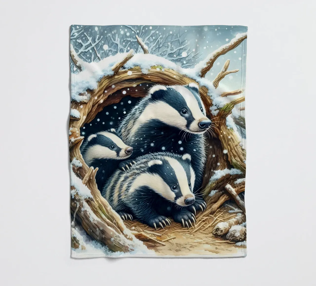 Kerstdassen fleecedeken van ARTOMATIC