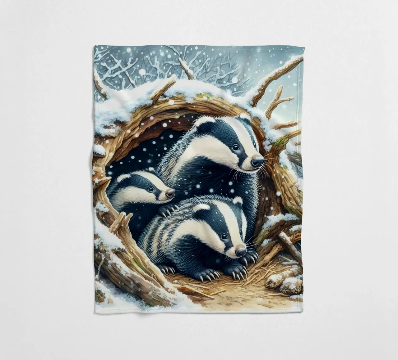 Kerstdassen fleecedeken van ARTOMATIC