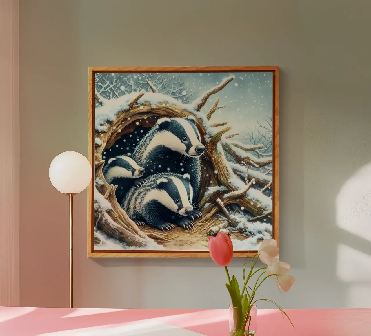 Christmas Badgers plexiglass da ARTOMATIC