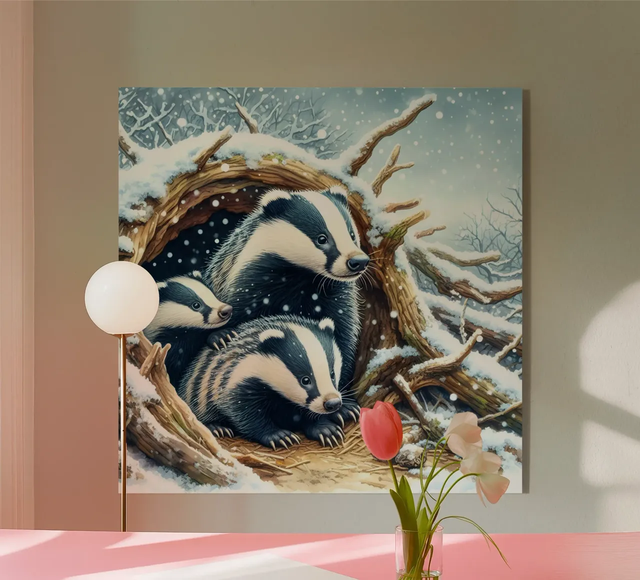 Christmas Badgers plexiglass da ARTOMATIC