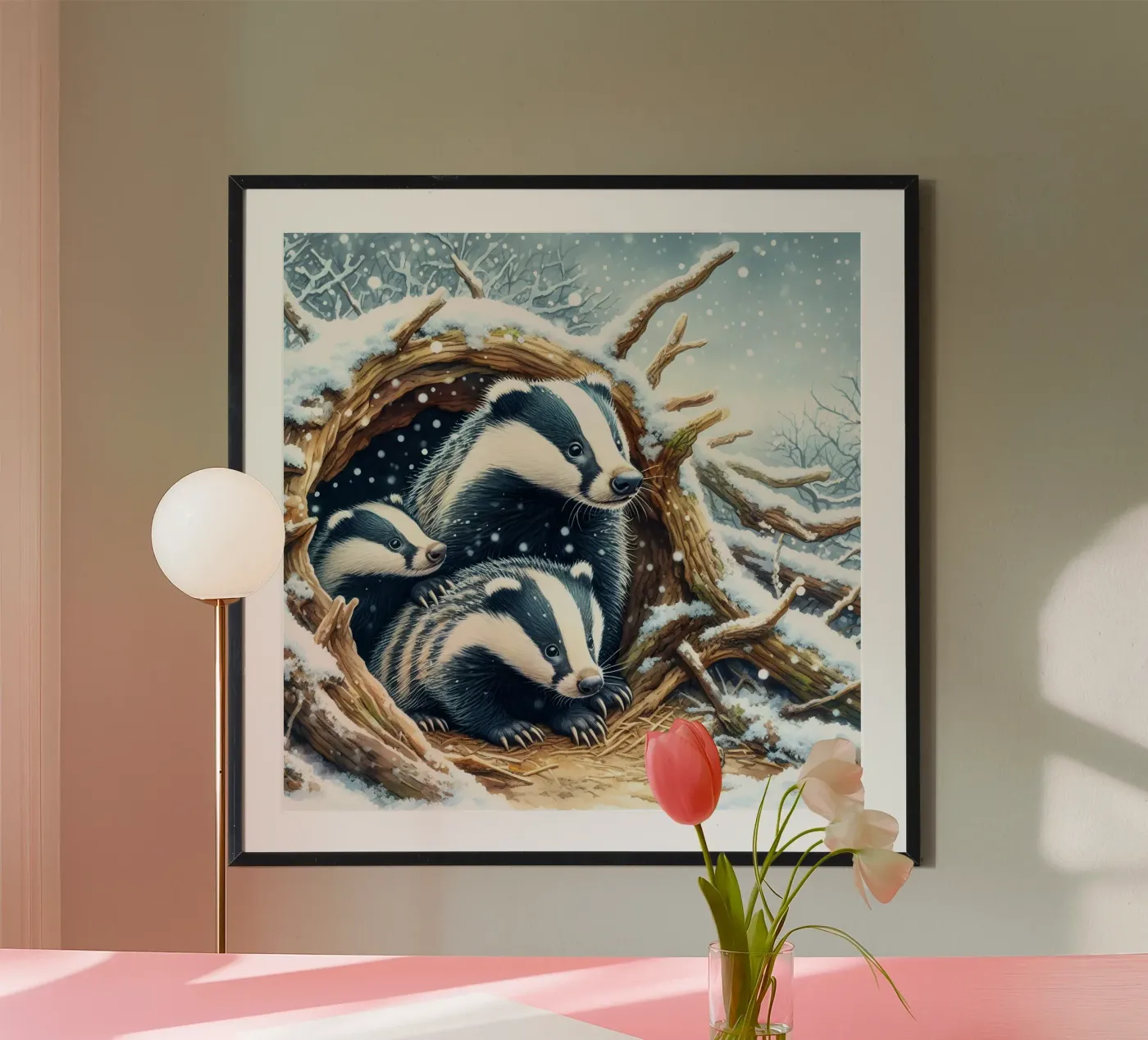 Kerstdassen poster van ARTOMATIC
