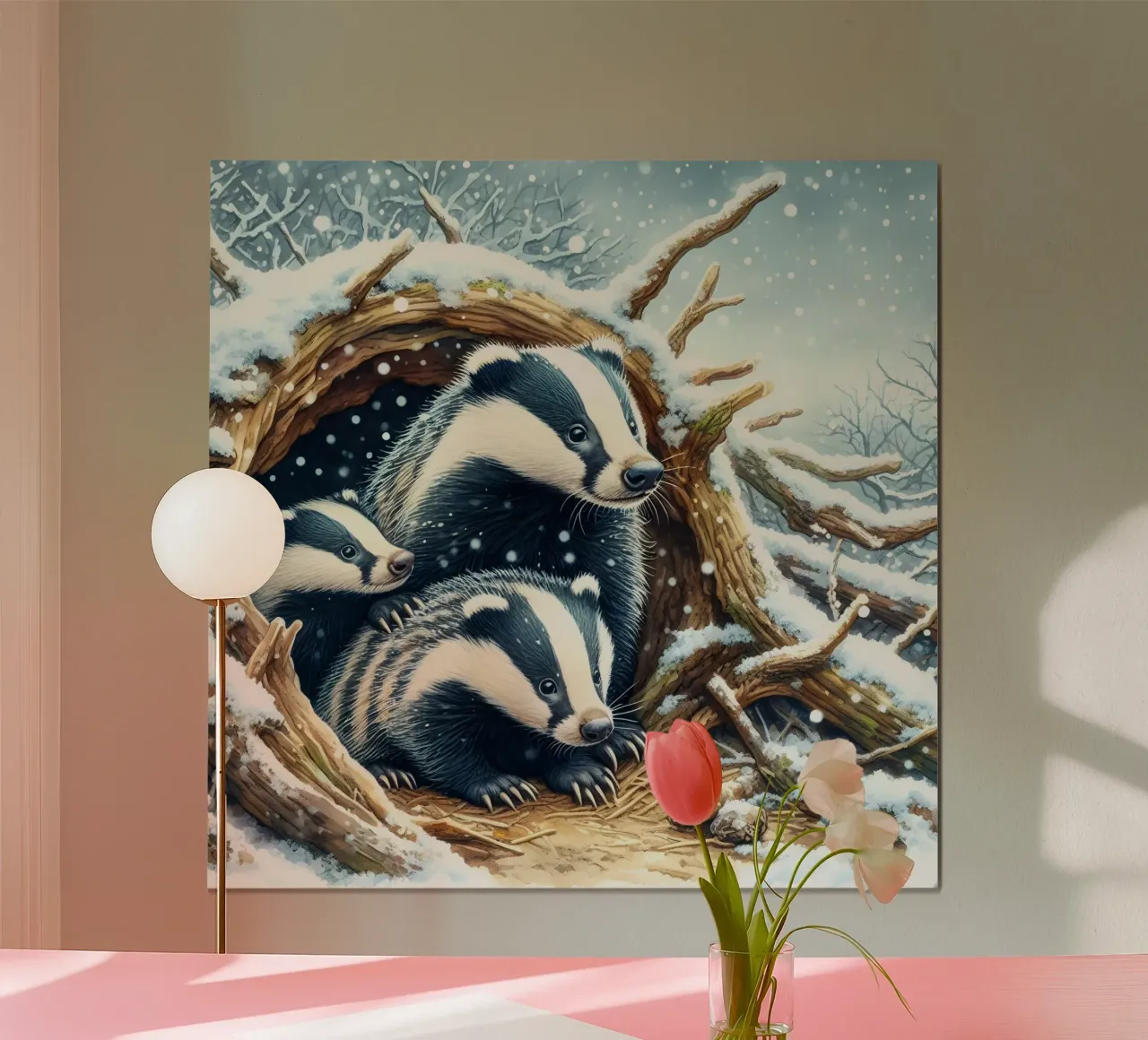 Kerstdassen poster van ARTOMATIC