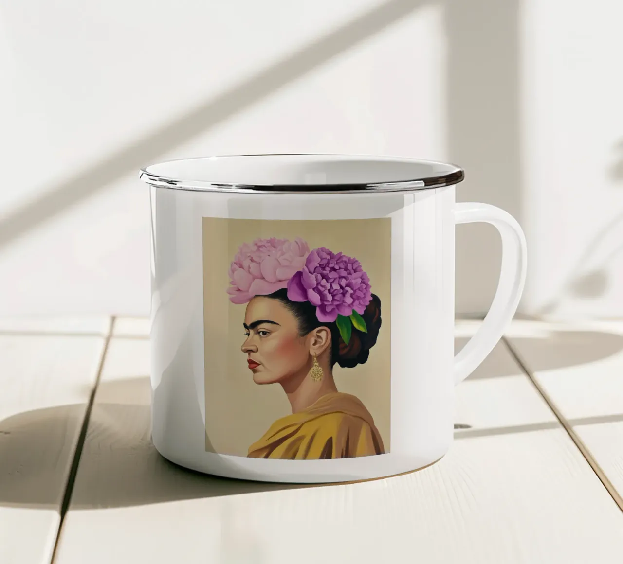Fiori iconici Frida tazza in smalto da Carinaprint