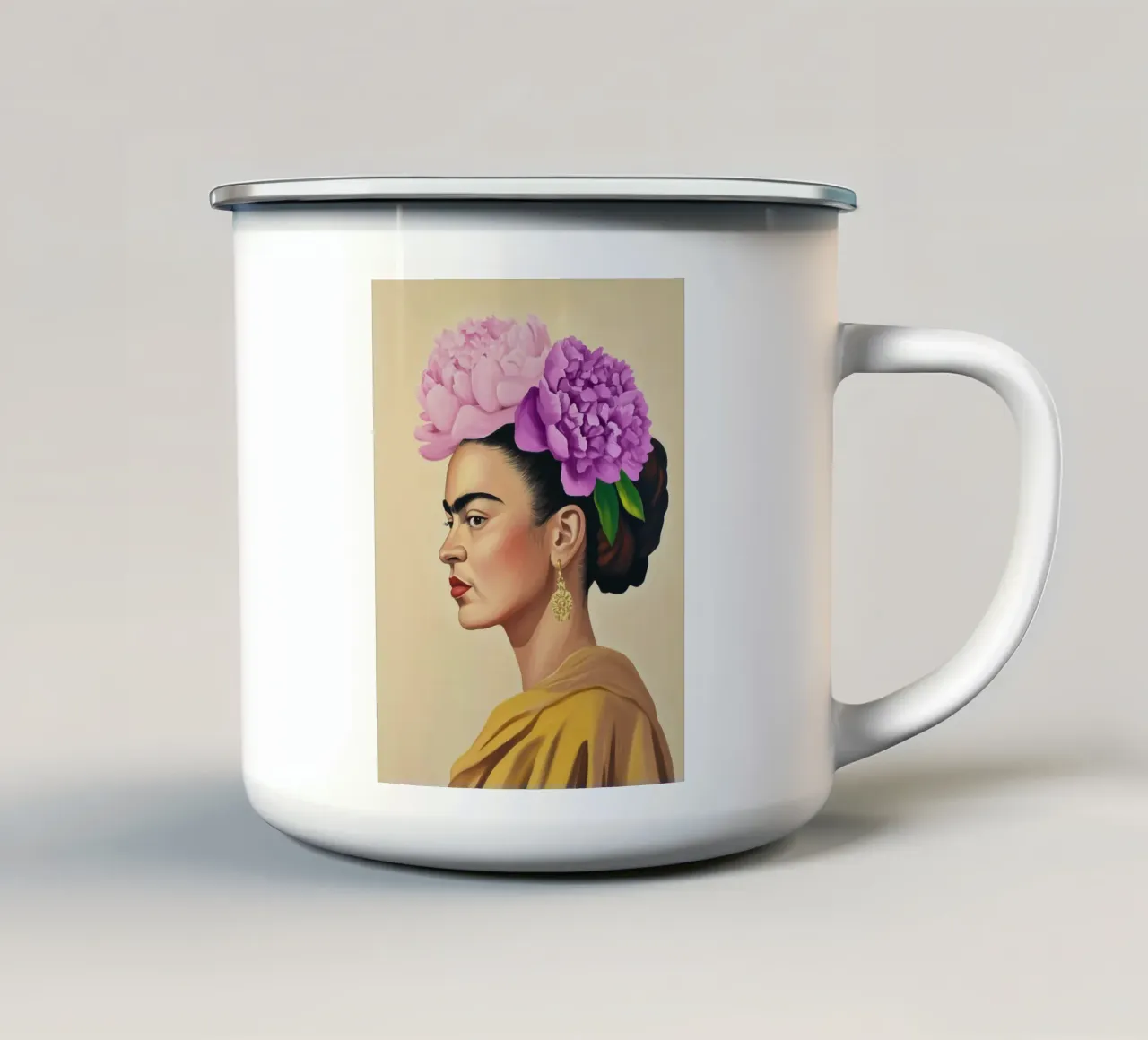 Fiori iconici Frida tazza in smalto da Carinaprint