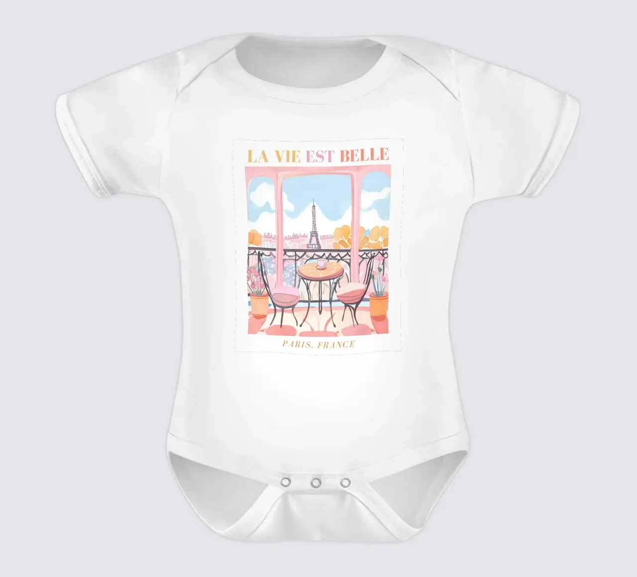 Parigi La Vie Est Belle body neonato maniche corte da Bella Studio