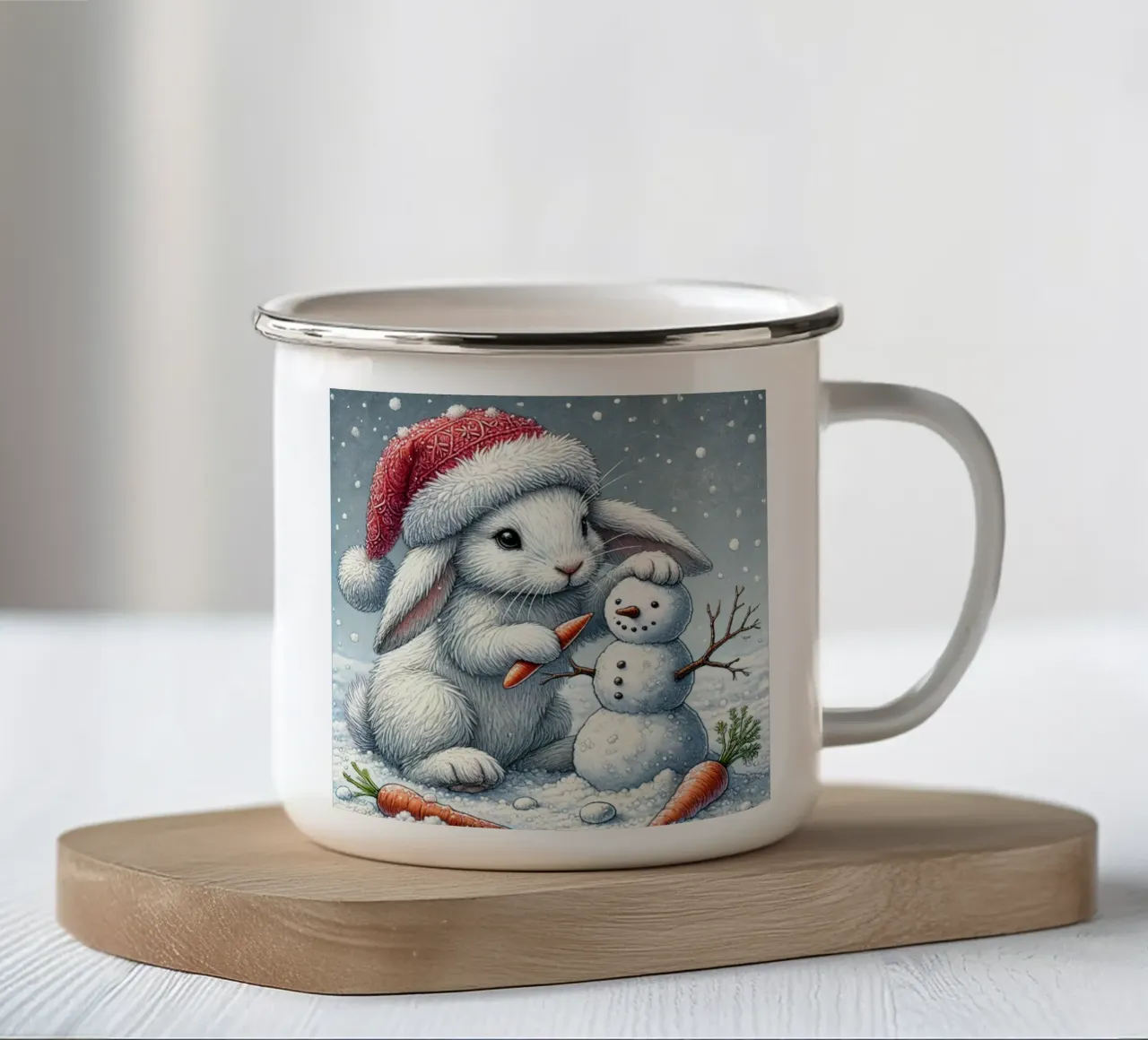 Coniglietto scultore di ghiaccio tazza in smalto da FluffyToons
