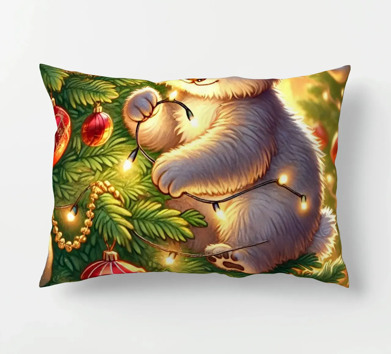Festive Koala Delight decorative cushion by FluffyToons