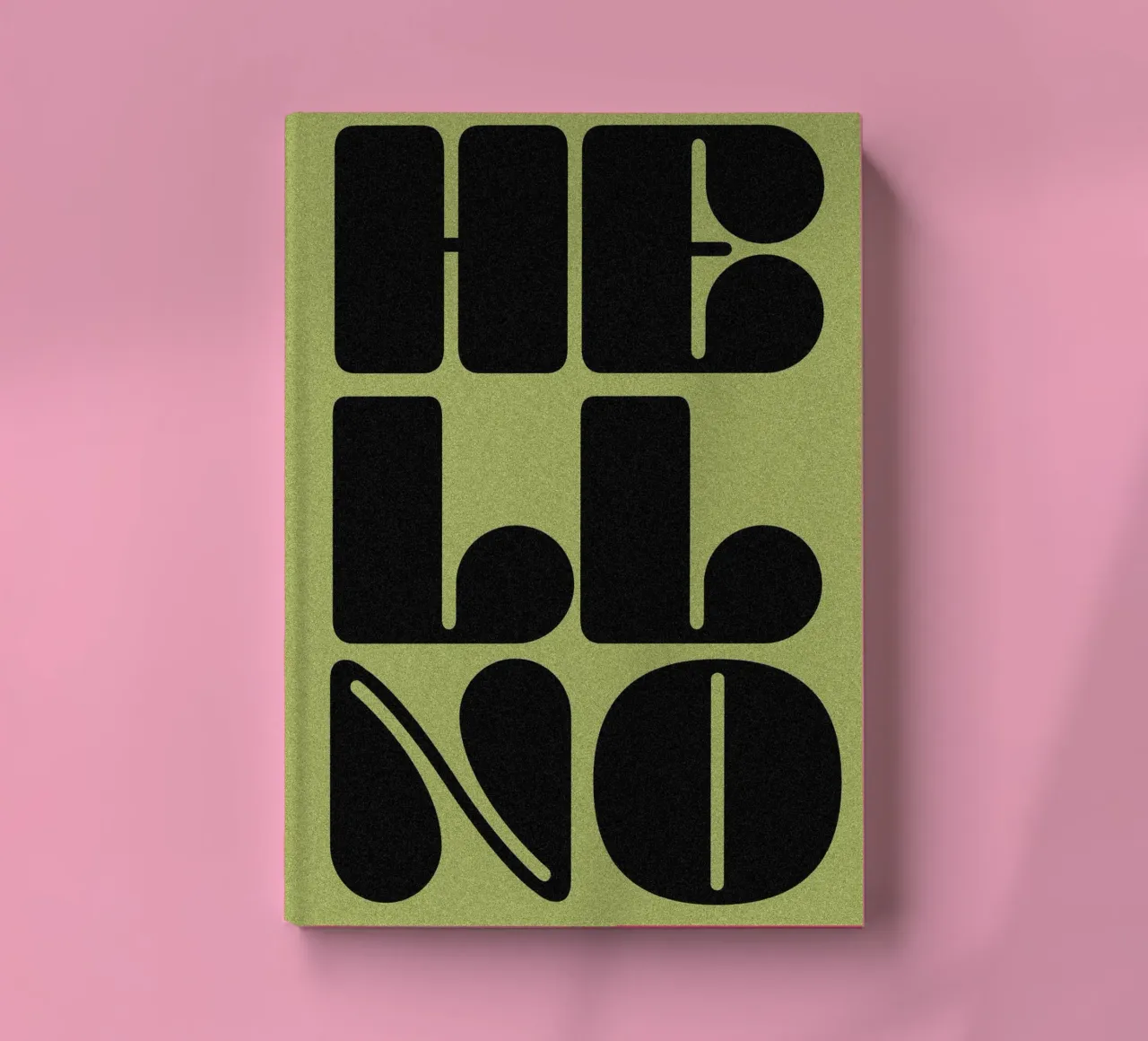 HELL NO retro style slogan on poison green background notebook by Lisa Jureczko Arts Illustration