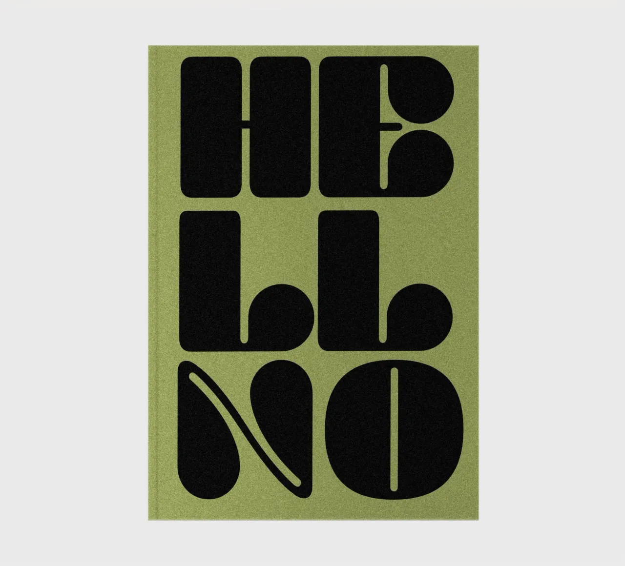 HELL NO retro style slogan on poison green background notebook by Lisa Jureczko Arts Illustration