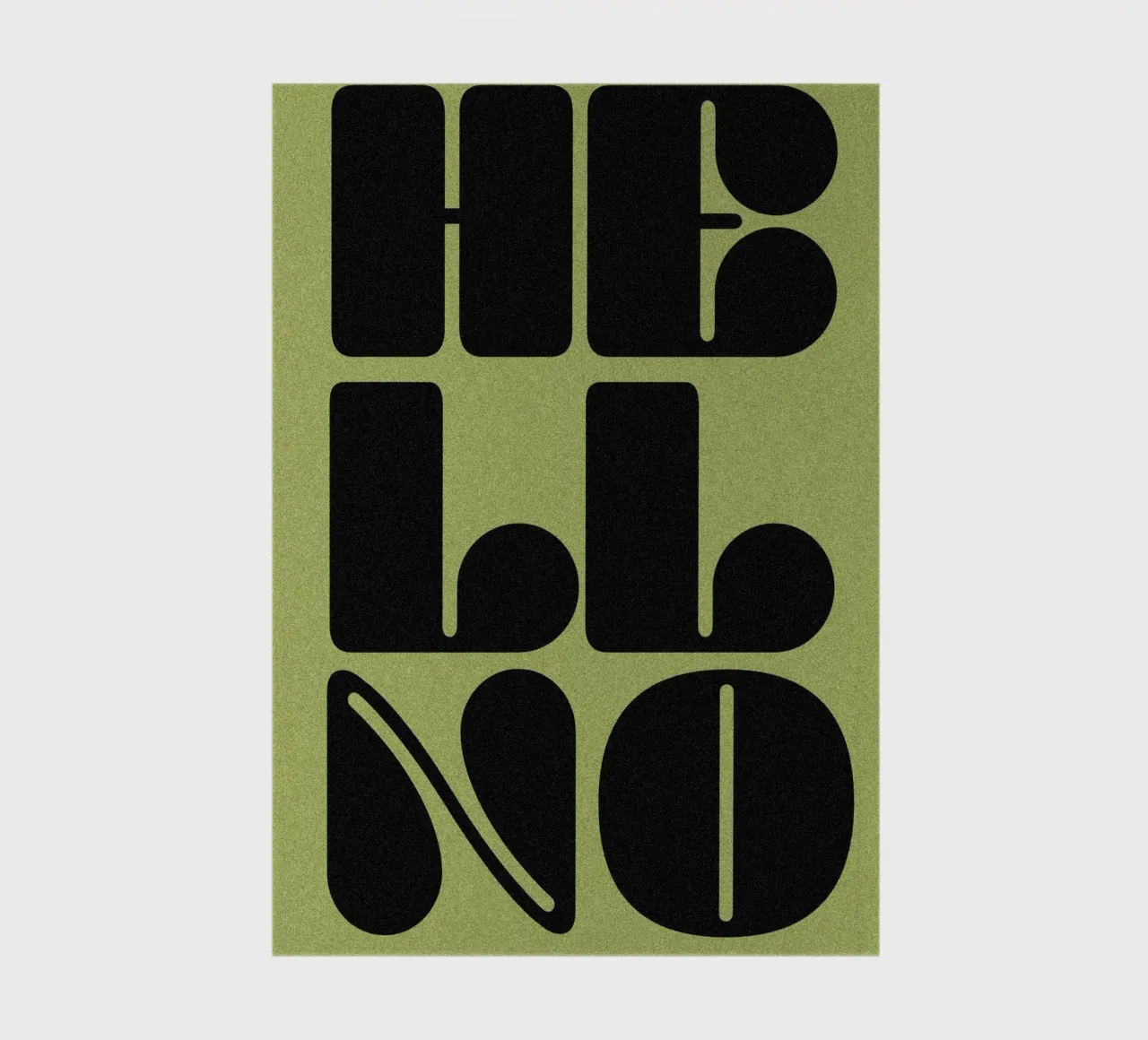 HELL NO retro style slogan on poison green background notebook by Lisa Jureczko Arts Illustration