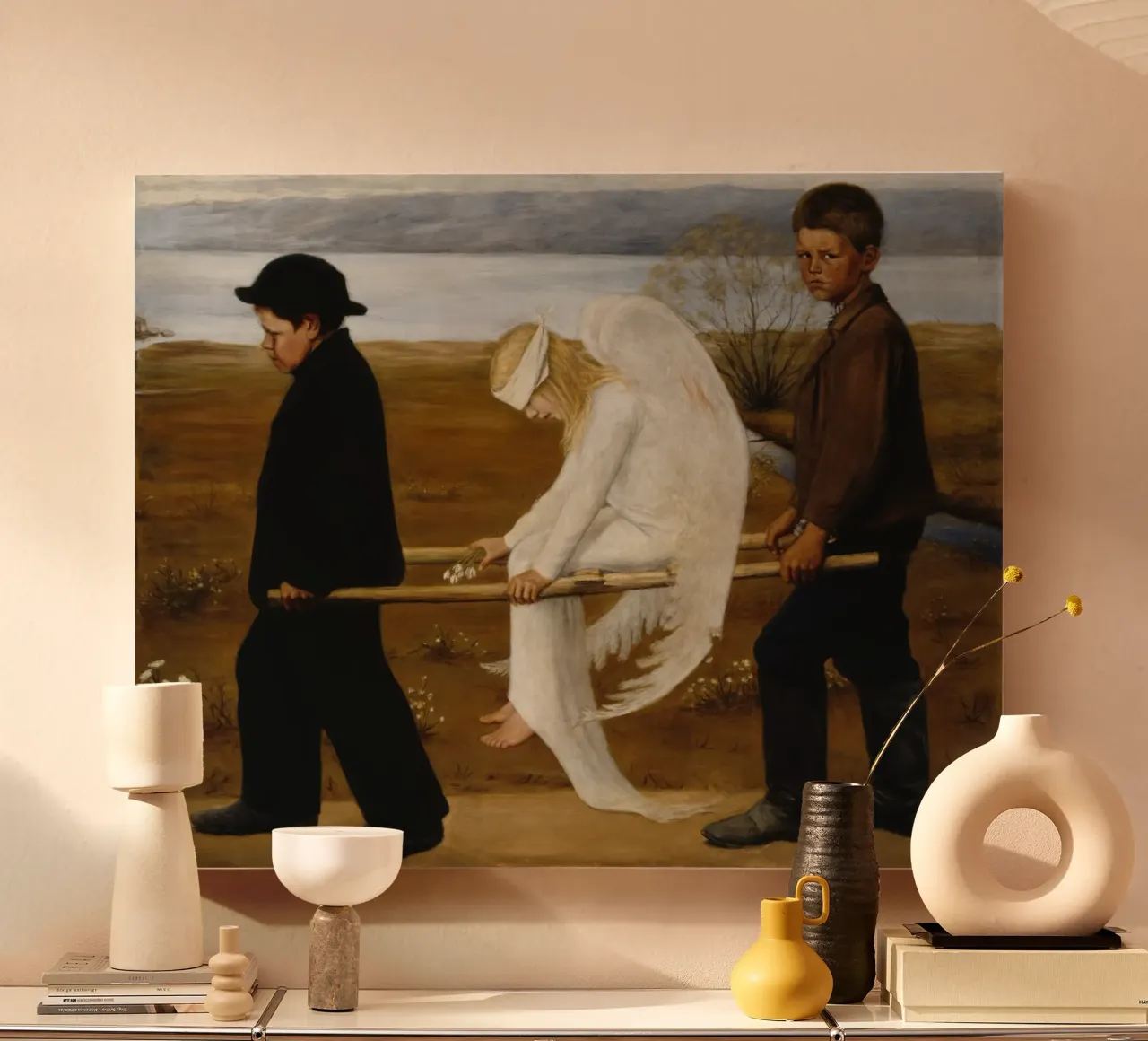 L'angelo ferito - Hugo Simberg tela con Cornice a cassetta da Timeless Artworks