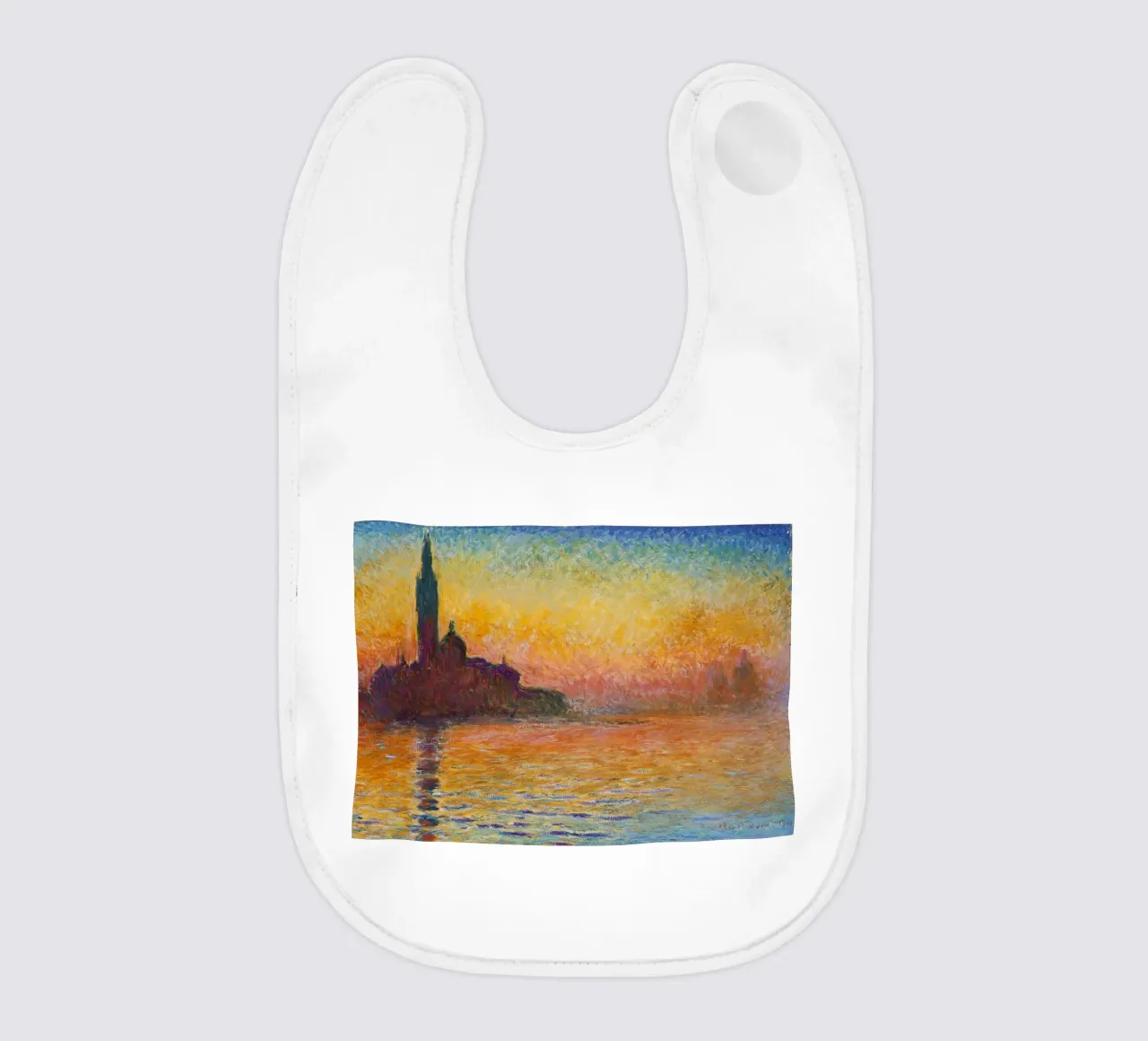 Claude Monet - San Giorgio Maggiore in der Abenddämmerung (1908) Babylätzchen von Timeless Artworks