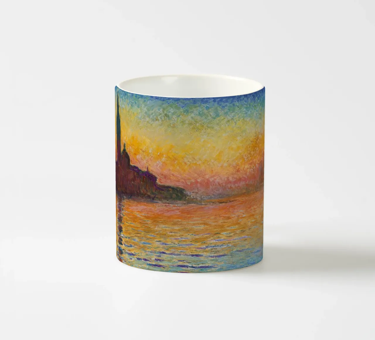 Claude Monet - San Giorgio Maggiore bij schemering (1908) keramische mok van Timeless Artworks