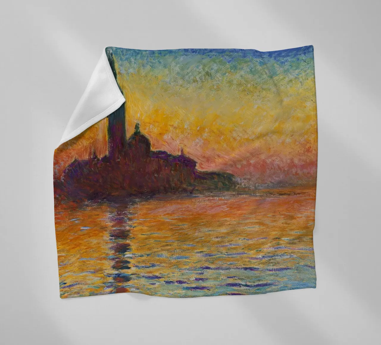 Claude Monet - San Giorgio Maggiore in der Abenddämmerung (1908) Fleecedecke von Timeless Artworks