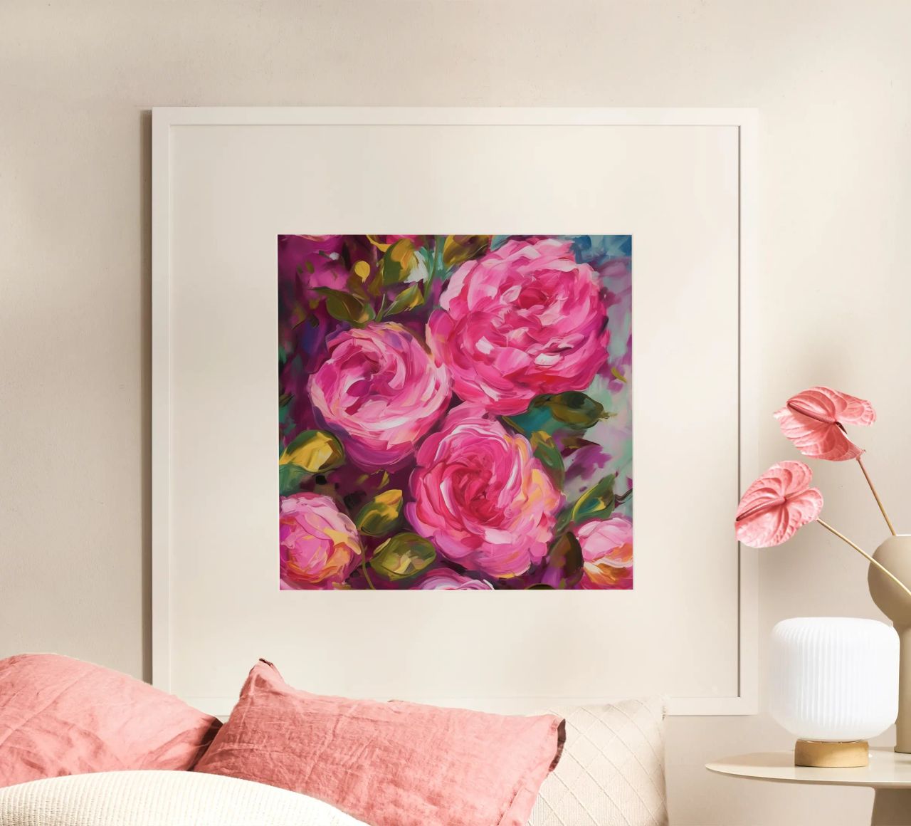 Romance floral rosa poster de Carinaprint