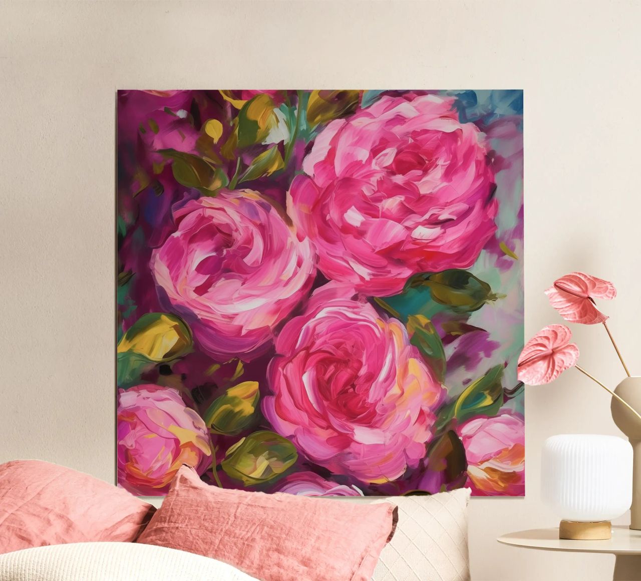 Romance floral rosa poster de Carinaprint