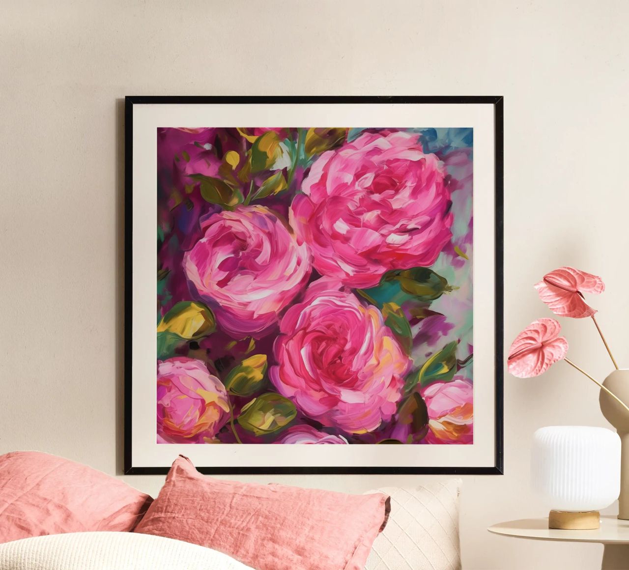 Romance floral rosa poster de Carinaprint