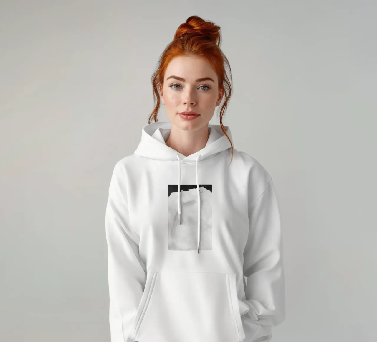 Paesaggio minimale in bianco e nero 01 felpa con cappuccio da amini54