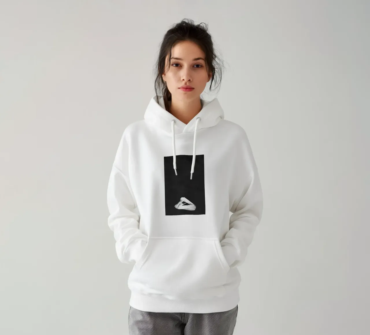 Paesaggio minimale in bianco e nero 02 felpa con cappuccio da amini54