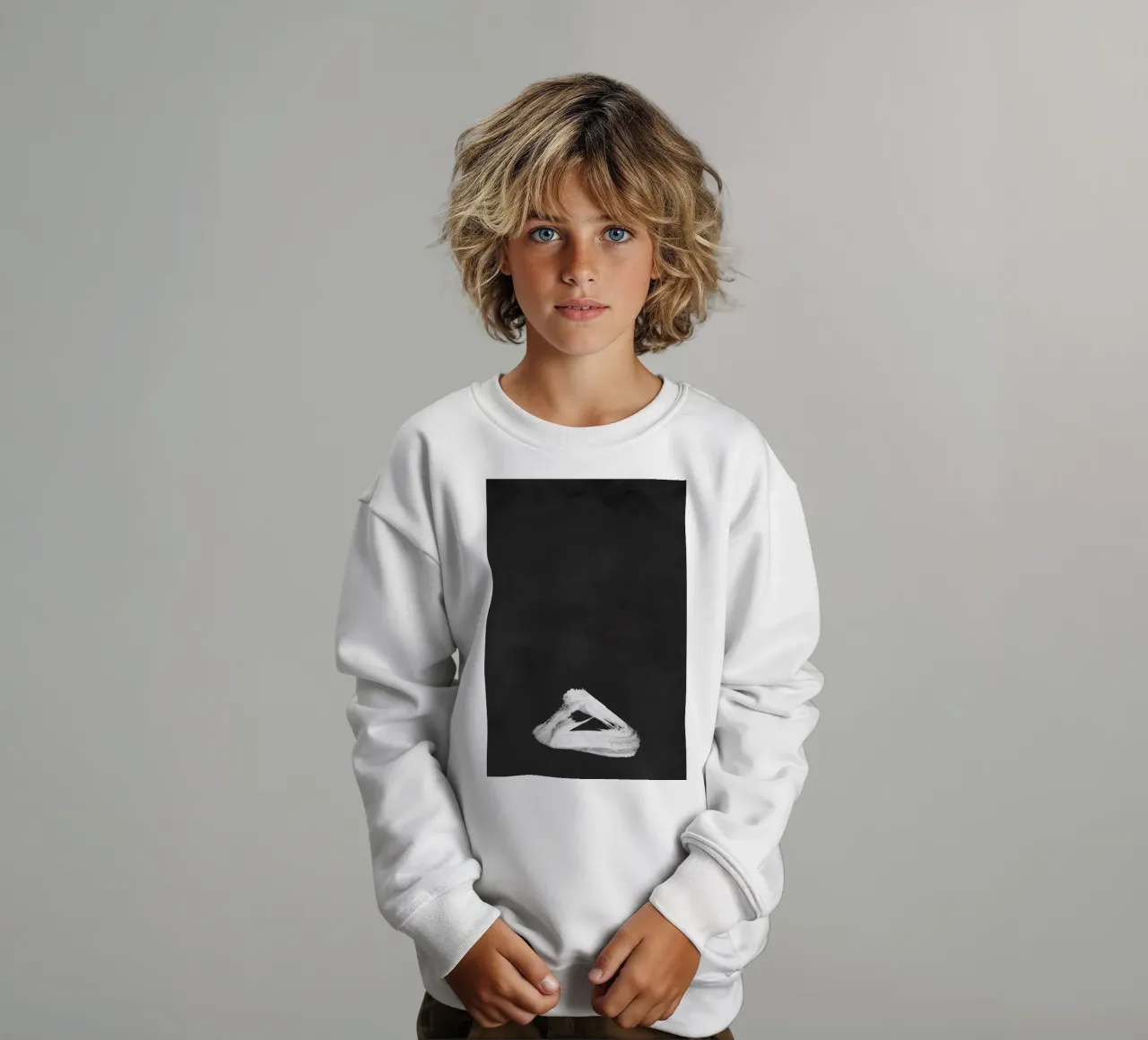 Paesaggio minimale in bianco e nero 02 felpa bambino da amini54