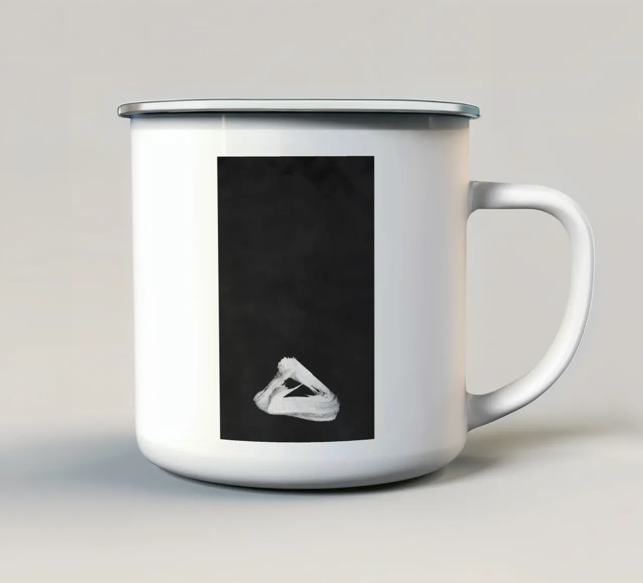 Paesaggio minimale in bianco e nero 02 tazza in smalto da amini54