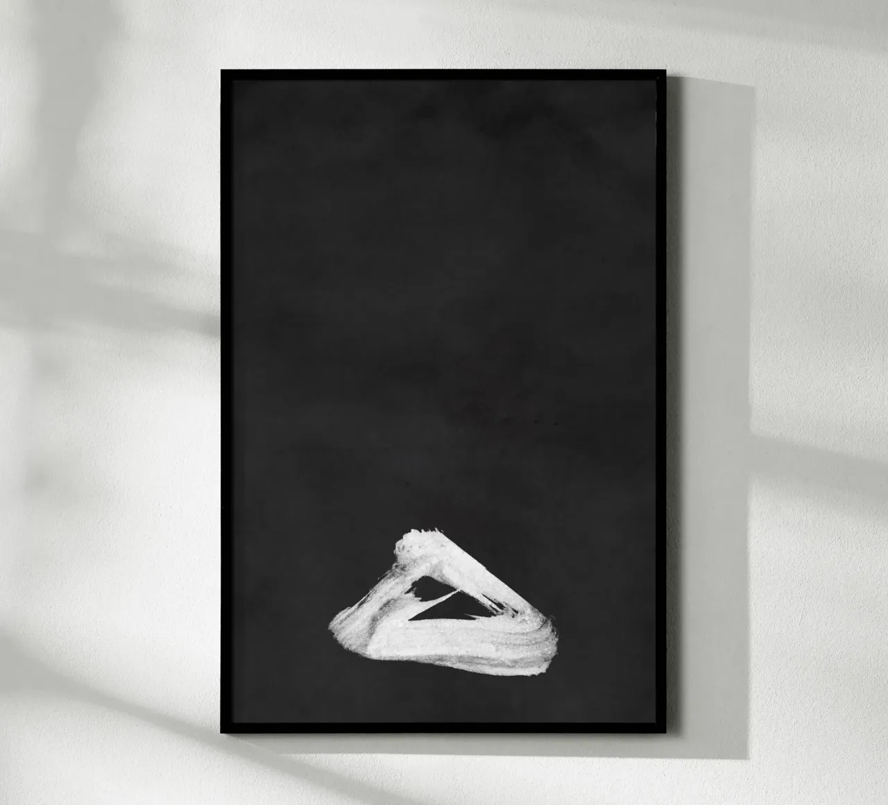 Paesaggio minimale in bianco e nero 02 poster con telaio in plastica da amini54