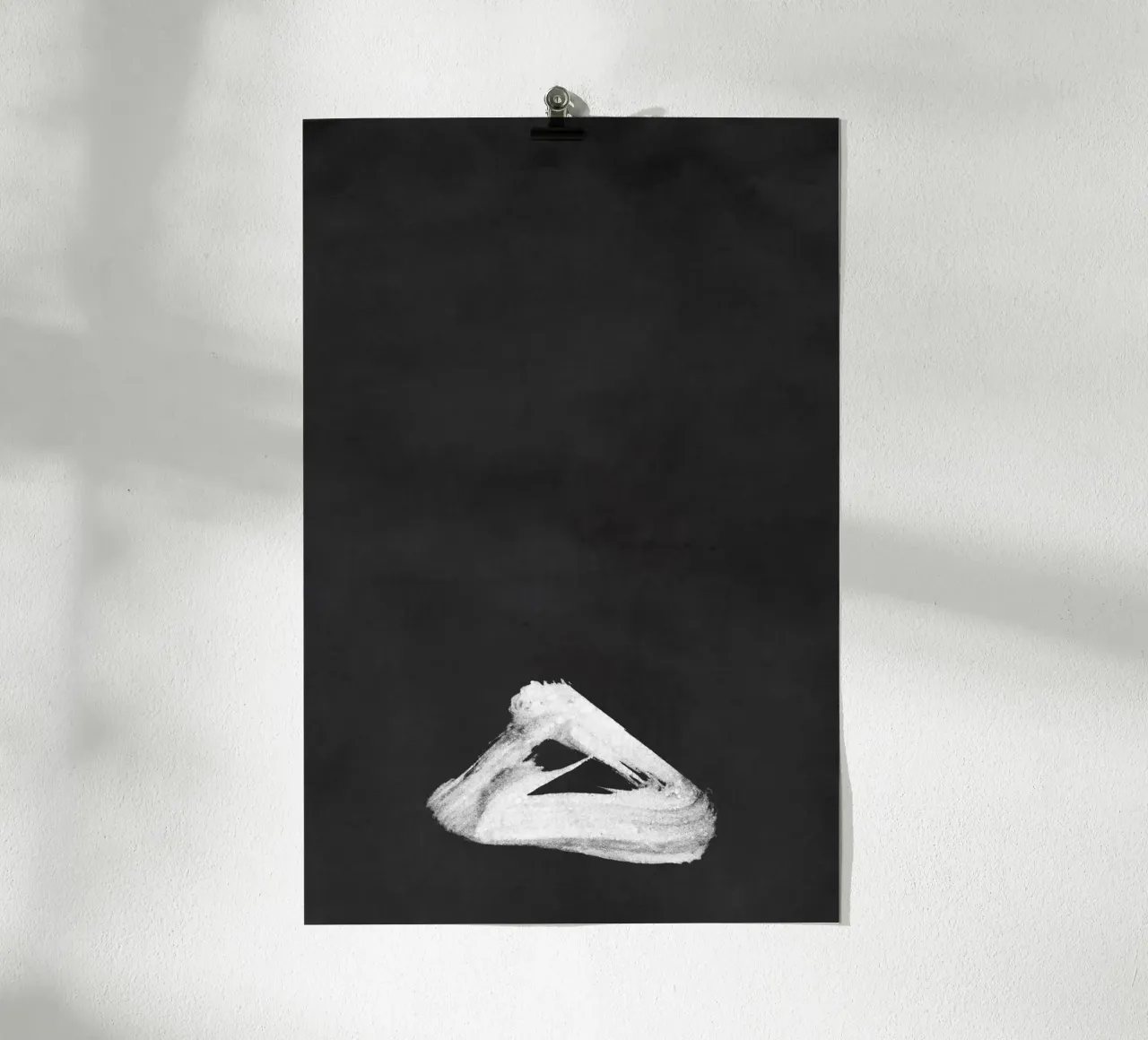 Paesaggio minimale in bianco e nero 02 poster con telaio in plastica da amini54