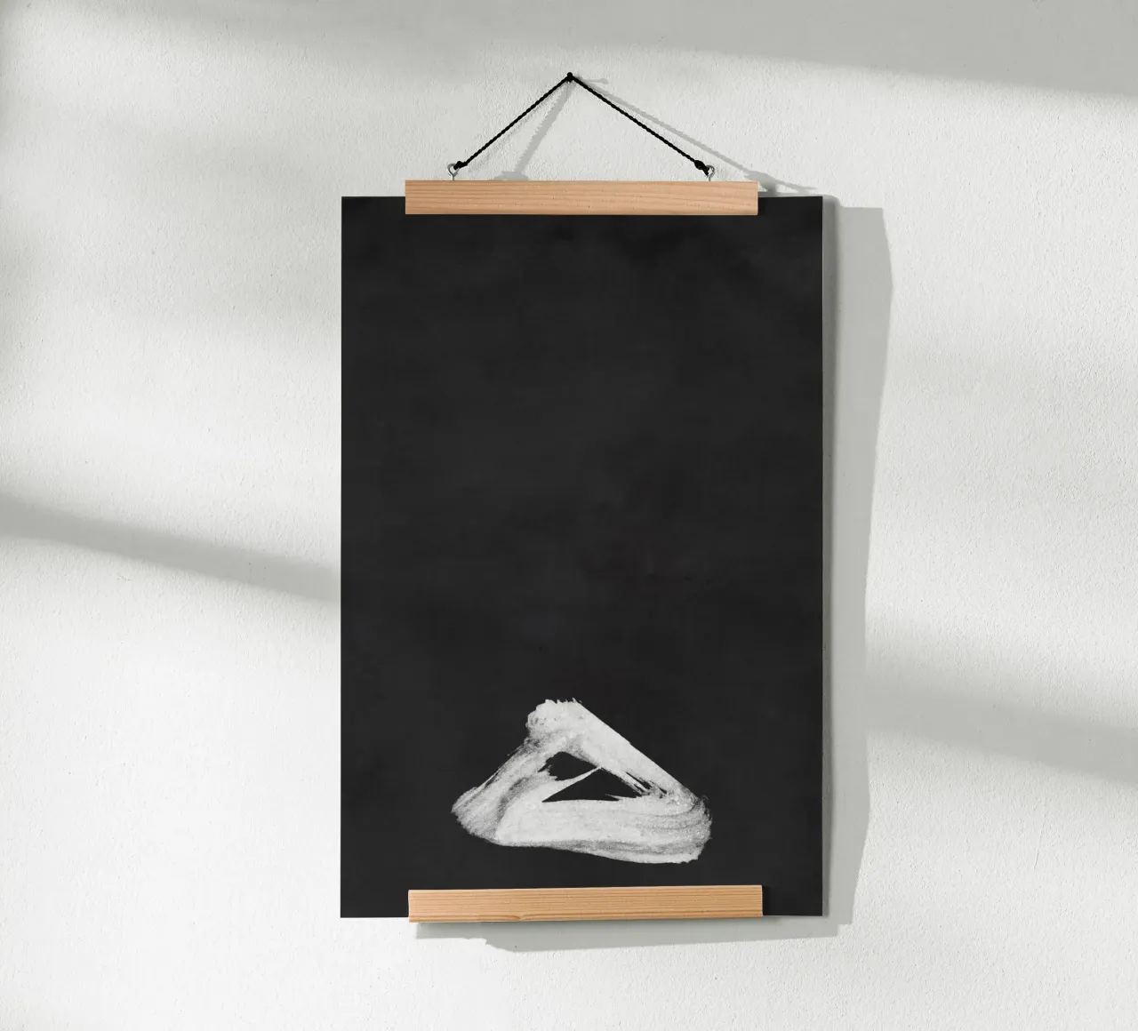 Paesaggio minimale in bianco e nero 02 poster con telaio in plastica da amini54