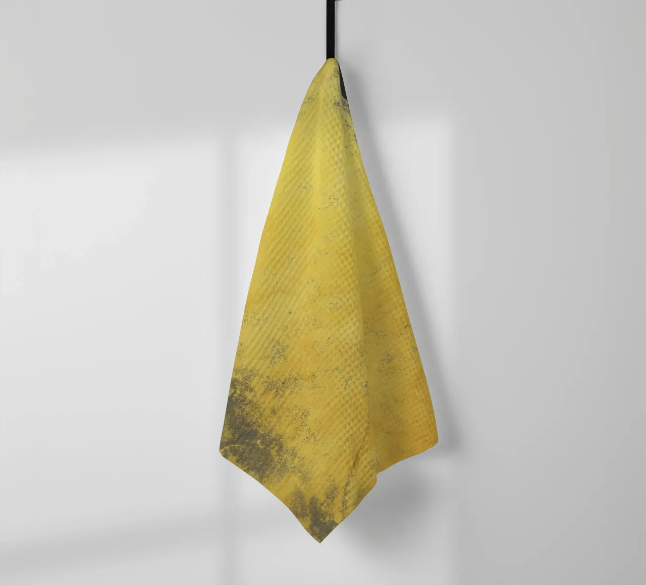 Paysage minimal noir et jaune 01 torchon de amini54