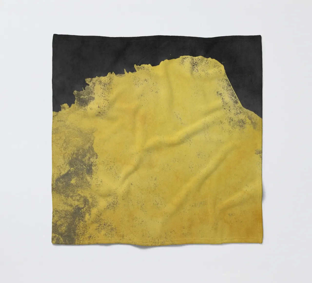 Paesaggio minimale nero e giallo 01 coperta in pile da amini54