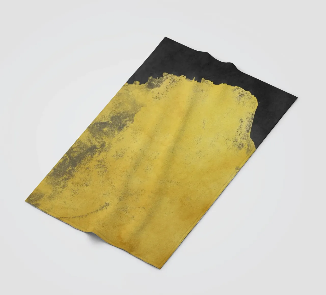 Paesaggio minimale nero e giallo 01 coperta in pile da amini54