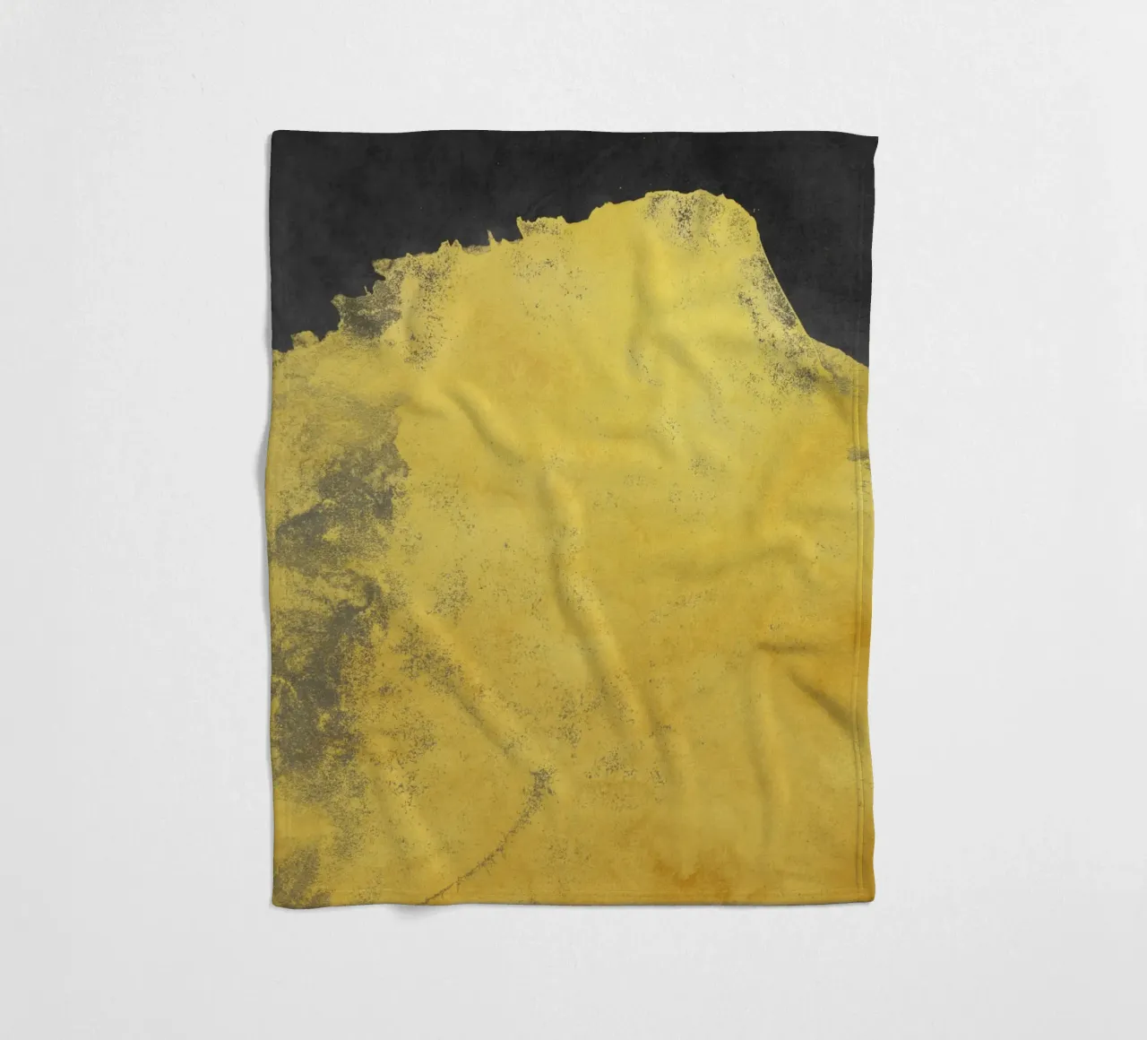 Paesaggio minimale nero e giallo 01 coperta in pile da amini54
