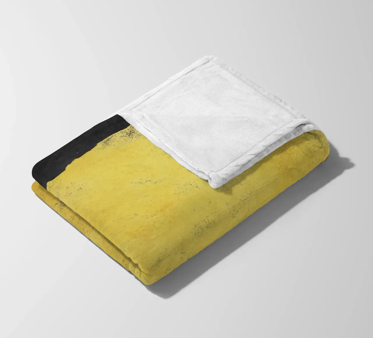 Paesaggio minimale nero e giallo 01 coperta in pile da amini54