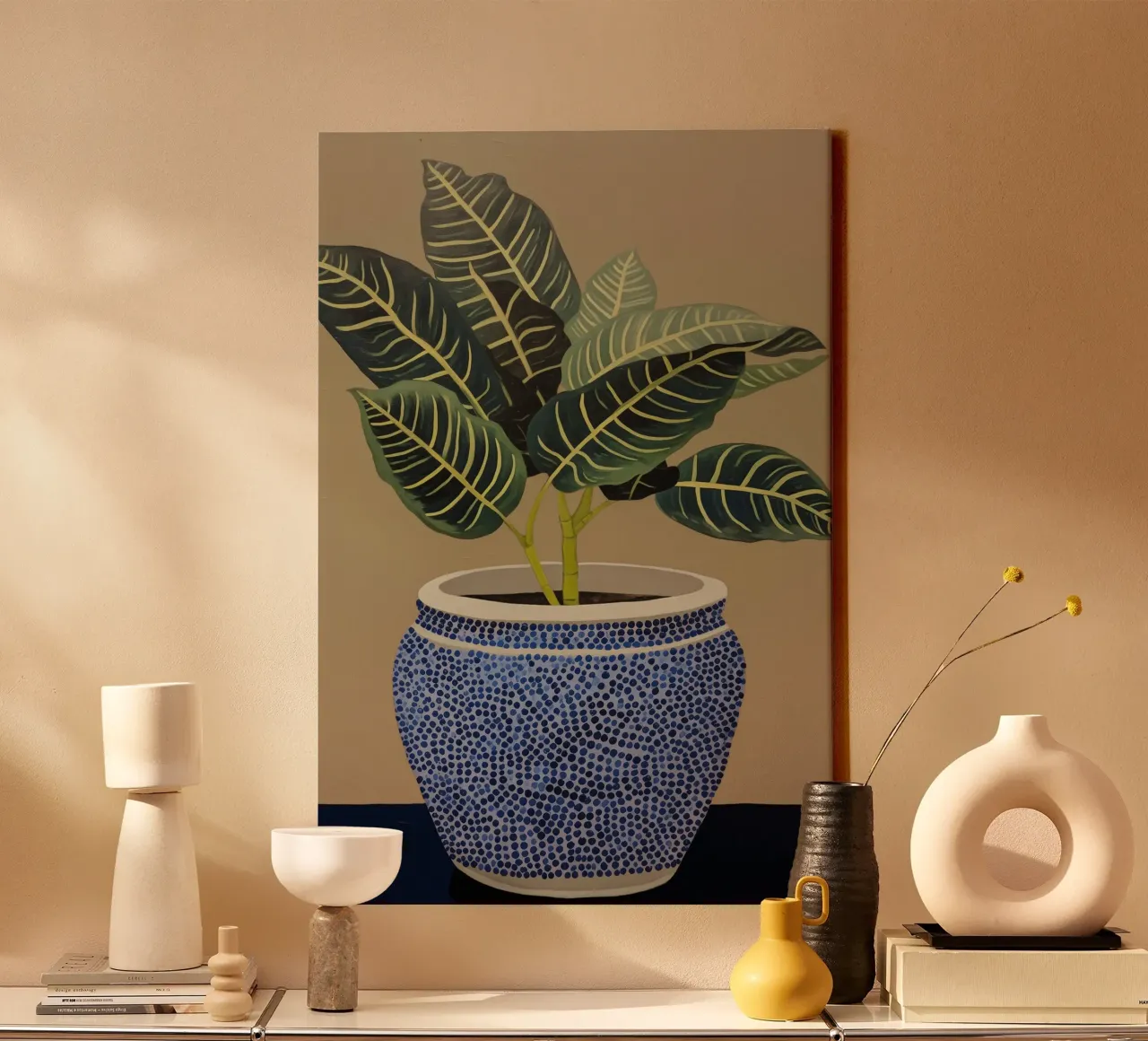 Vaso di fiori tela con Cornice a cassetta da Carinaprint