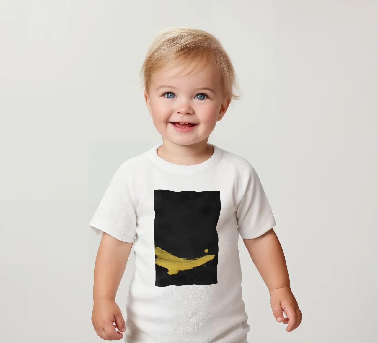Paesaggio minimale nero e giallo 02 maglietta neonato da amini54