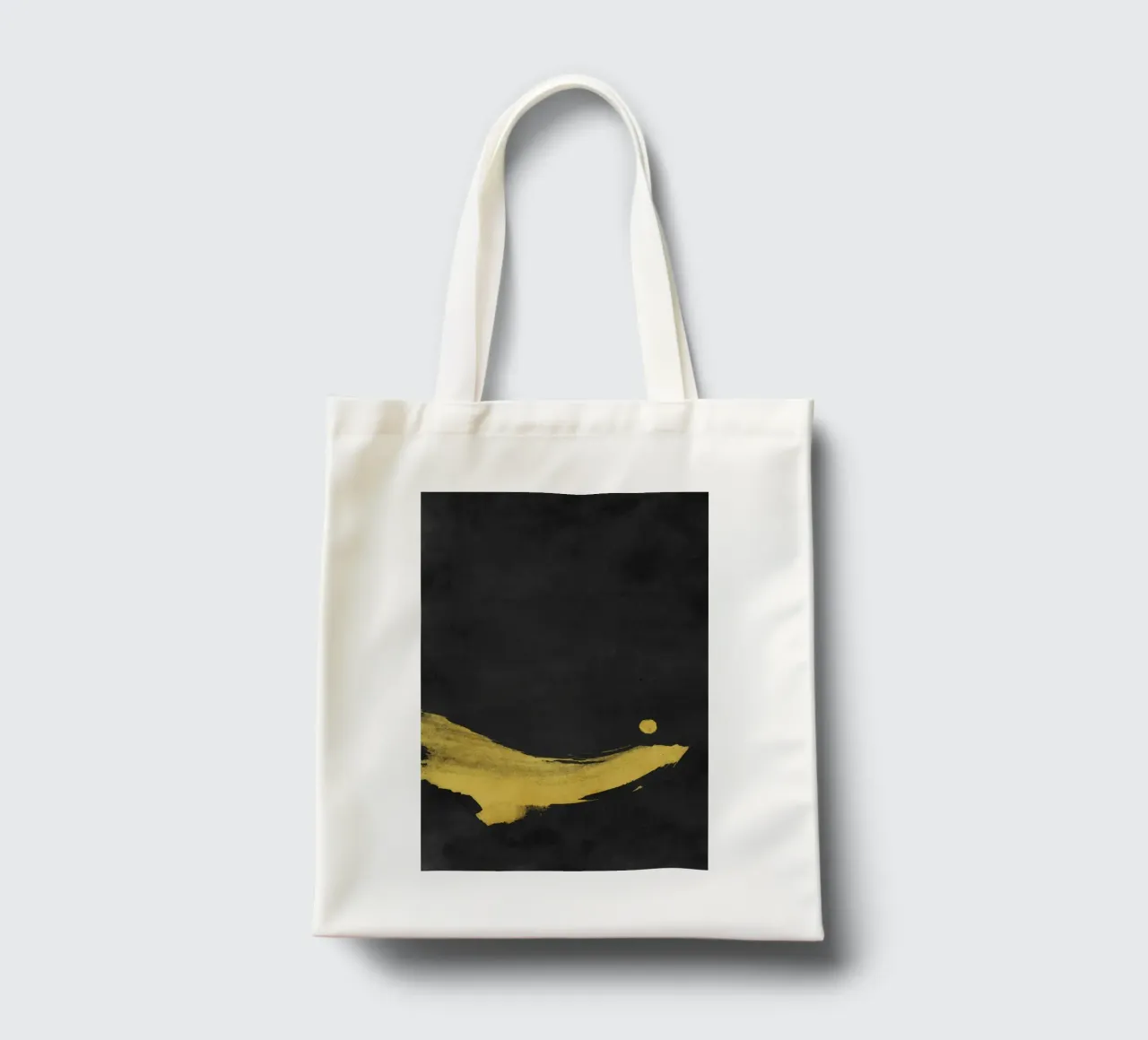 Paesaggio minimale nero e giallo 02 borsa in juta da amini54