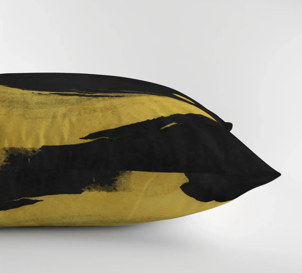 Paesaggio minimale nero e giallo 02 cuscino da amini54