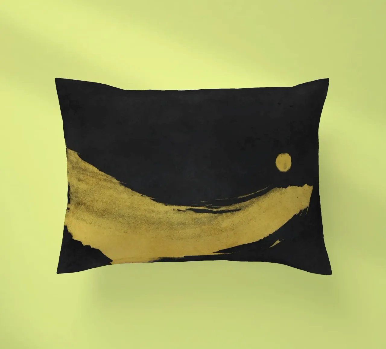 Paesaggio minimale nero e giallo 02 cuscino da amini54