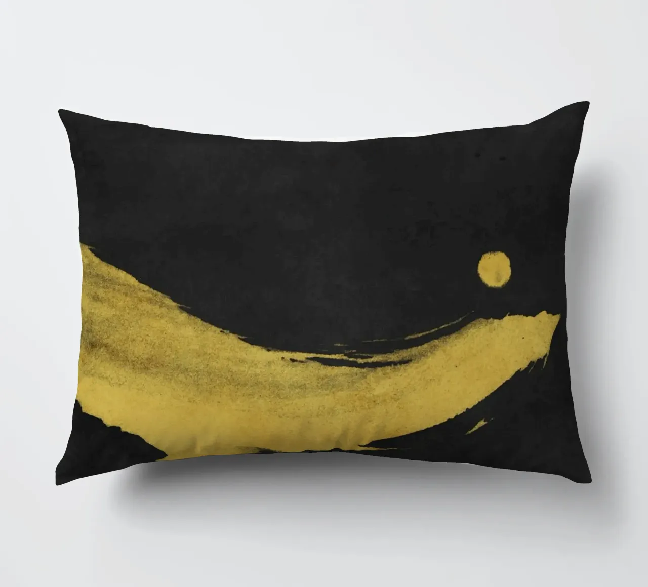 Paesaggio minimale nero e giallo 02 cuscino da amini54